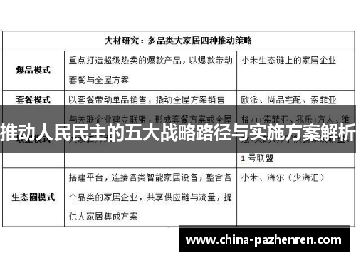 推动人民民主的五大战略路径与实施方案解析