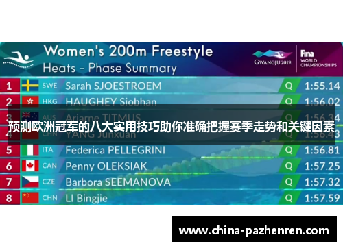 预测欧洲冠军的八大实用技巧助你准确把握赛季走势和关键因素